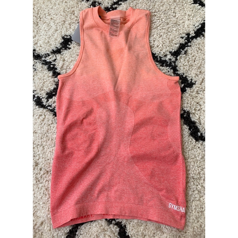 Gymshark Peach Coral Ombré Seamless Vest Size M